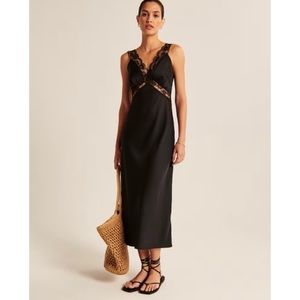 Satin Lace MIDI Slip Dress XL TALL